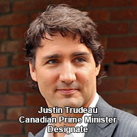 Justin Trudeau Canadian Prime Minister Designate