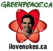 Greenpeace's I Love Nukes logo