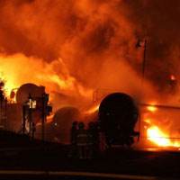 photo of Lac Megantic explosion