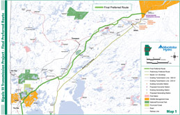 Bipole ||| Transmission Project - Final Preferred Route Map 1